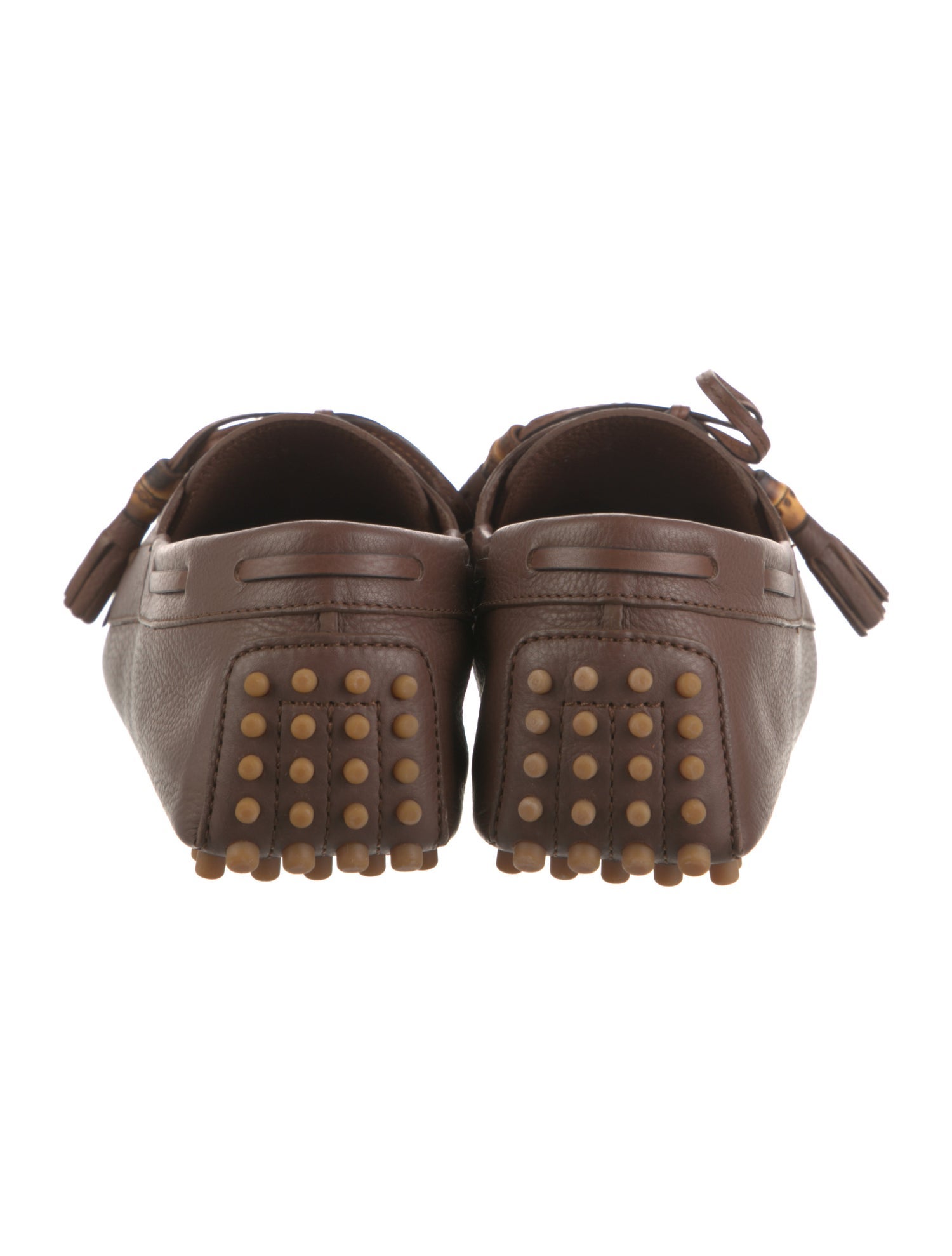 Gucci Bamboo Accent Leather Moccasins